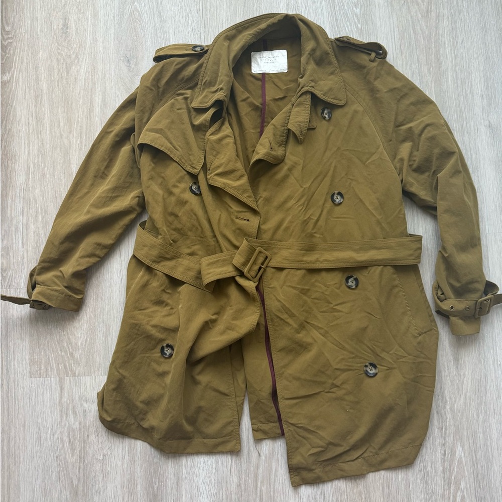 Zara Olive Trench Coat